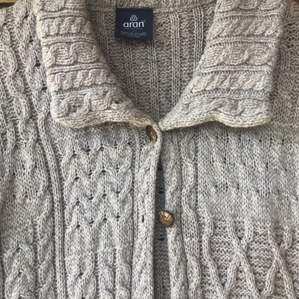 Aran Wool Cardigan - Picture 2 of 13